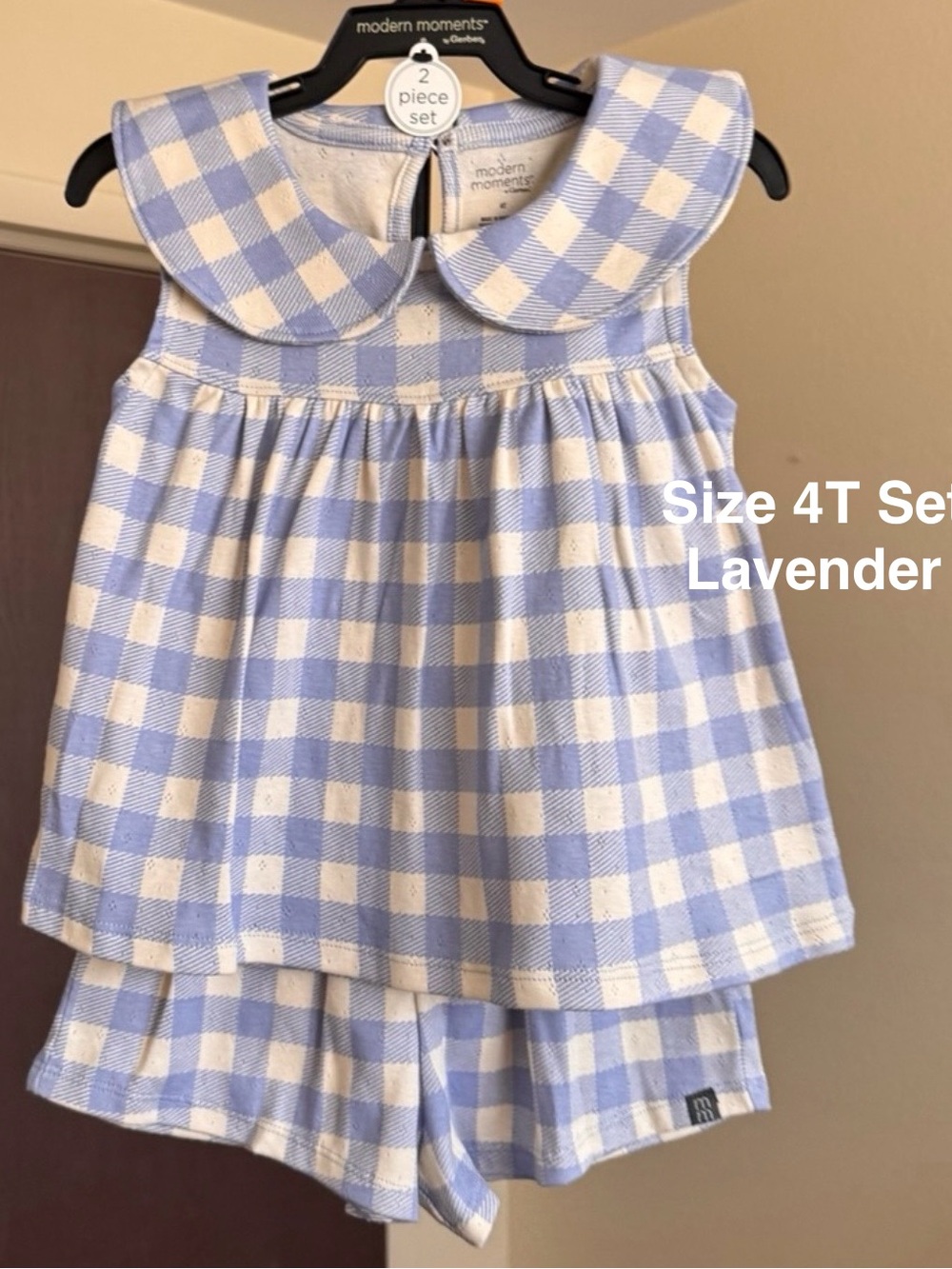 Modern Moments by Gerber Toddler Girl Peter Pan Collar Outfit Set, 2-Piece,4T